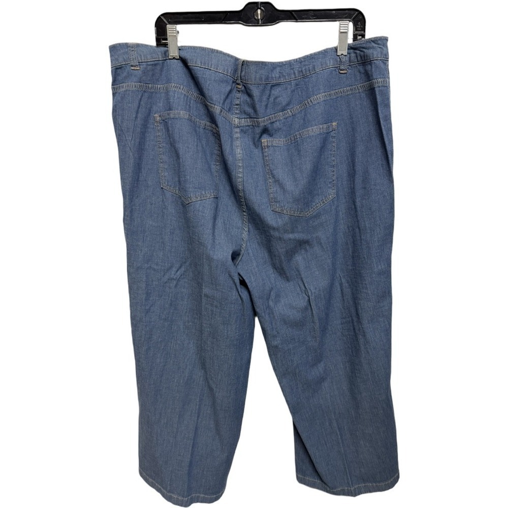 Denim & Co. Women's Lightweight Stretch Wide-Leg Crop Denim Pants Size 20W - Picture 4 of 5